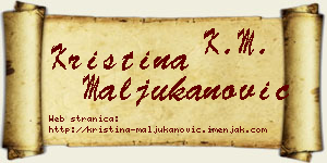Kristina Maljukanović vizit kartica
